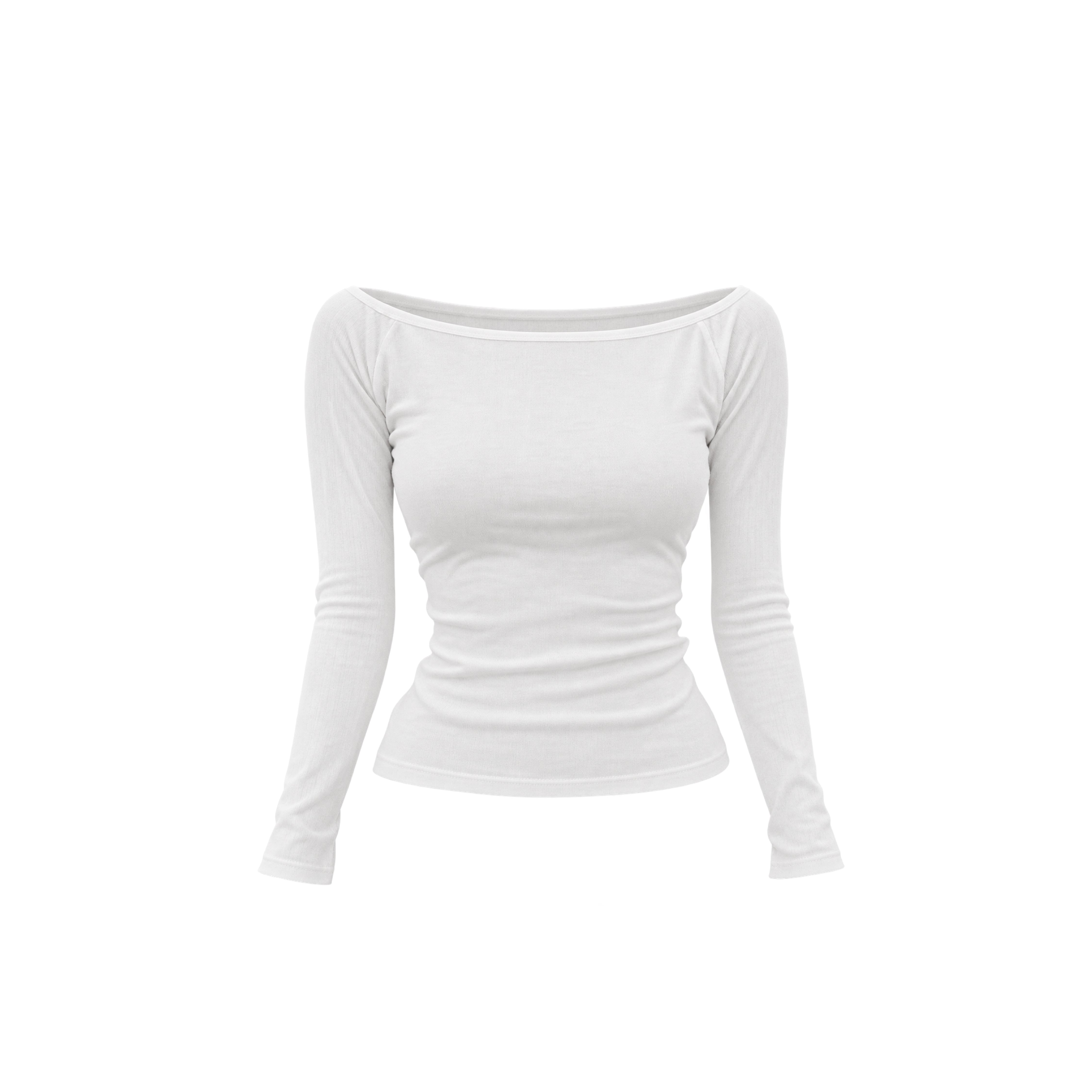 SLOANE　淑女のロンT 白　ホワイト Sloane Everyday Top in Alabaster | HerPalais at MII – MII <3